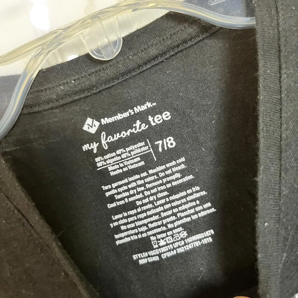 2/$15 Kids Black‎ Unicorn Sequin Graphic Tee Born To Be A Unicorn 7/8 (3163)
